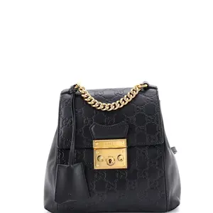 Pre-owned GUCCI Leather Backpacks Padlock Backpack Guccissima Mini by Rebag