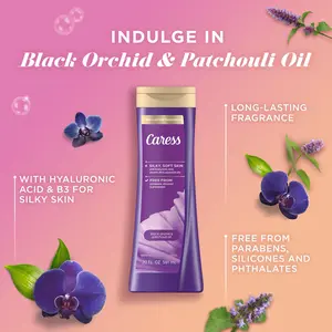 Caress Black Orchid & Patchouli Oil Body Wash for Women 20 Fl Oz - Floral Fragrance, Cleansing & Scented Soap for Dry Skin