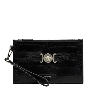 Pre-owned VERSACE Calfskin Tote Bags Medusa Biggie Leather Clutch Bag