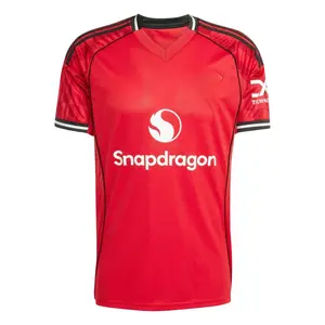 Red Color MU style ss2526 Home Soccer Shirt, MU style Short Sleeve Home Edition Football Shirt