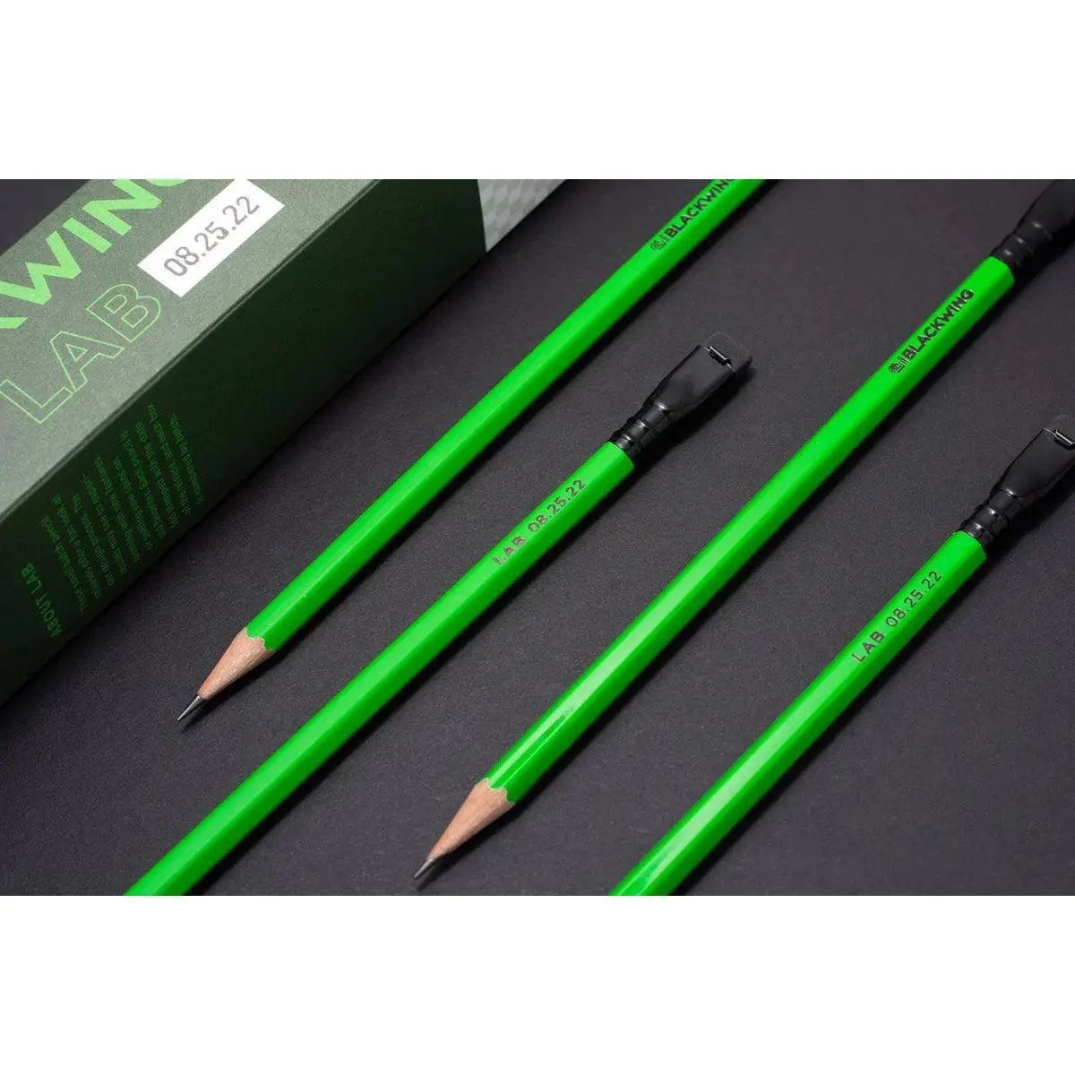 Blackwing Batch Numbered 08.25.22 Graphite Pencils - 12-Pack Adult Collectibles, Balanced Graphite, Black Clip, Gloss Matte, Foil Stamped with Release Date, Individually Numbered Box Office Stationery Writing Tool