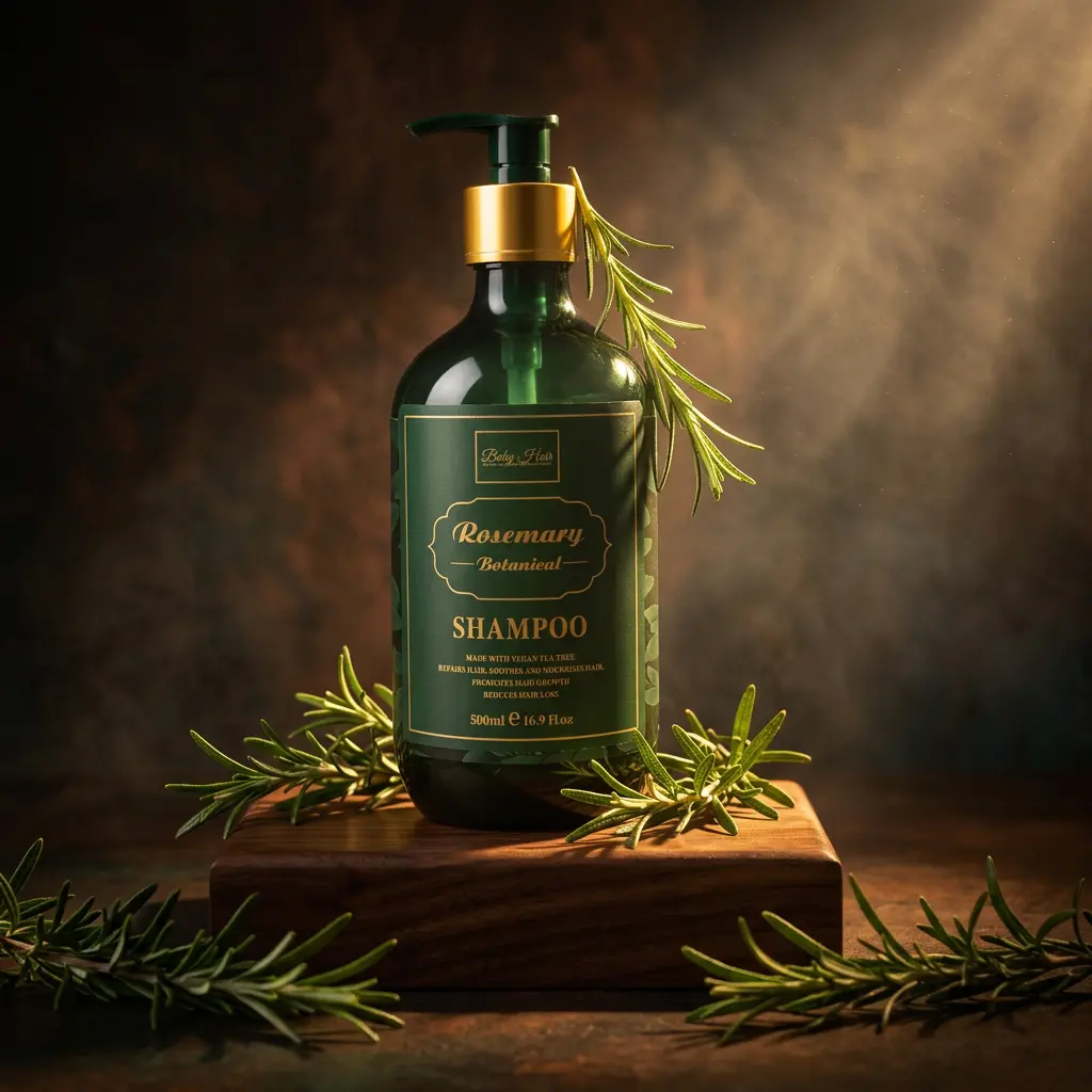 Luxury Rosemary Botanical Baby Shampoo, Gentle Repair & Anti-Dandruff Mild Haircare Cleanser with Oat Extract