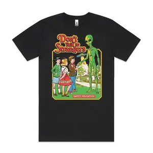 Don’t Talk To Strangers Graphic Tee – Retro Spoof-Inspired Funny Shirt, Unisex Style
