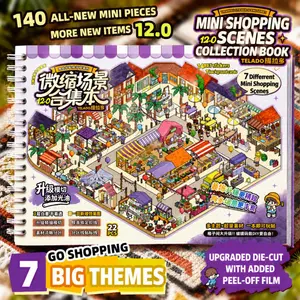 Telado 12.0 Mini Scene Sticker Set – 140 Grid Slots, 14 PET Stickers & 7 Big Themes for Journals, Scrapbooking & DIY Crafts