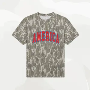 America Camo T-Shirt for Men Women, Patriotic Red Blue Graphic Tee, Outdoor Short Sleeve Shirt, Vintage USA Style Top