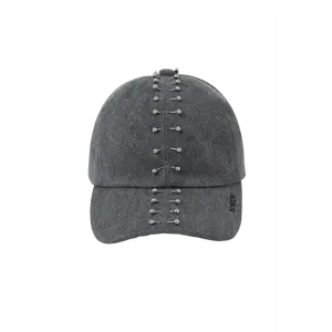 GRAY BARBELL BASEBALL CAP