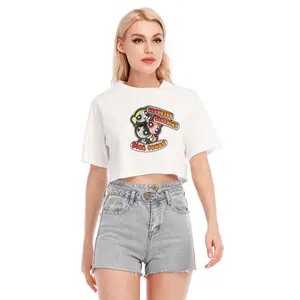 Womens Elevated Girl Power Navel Crop Top