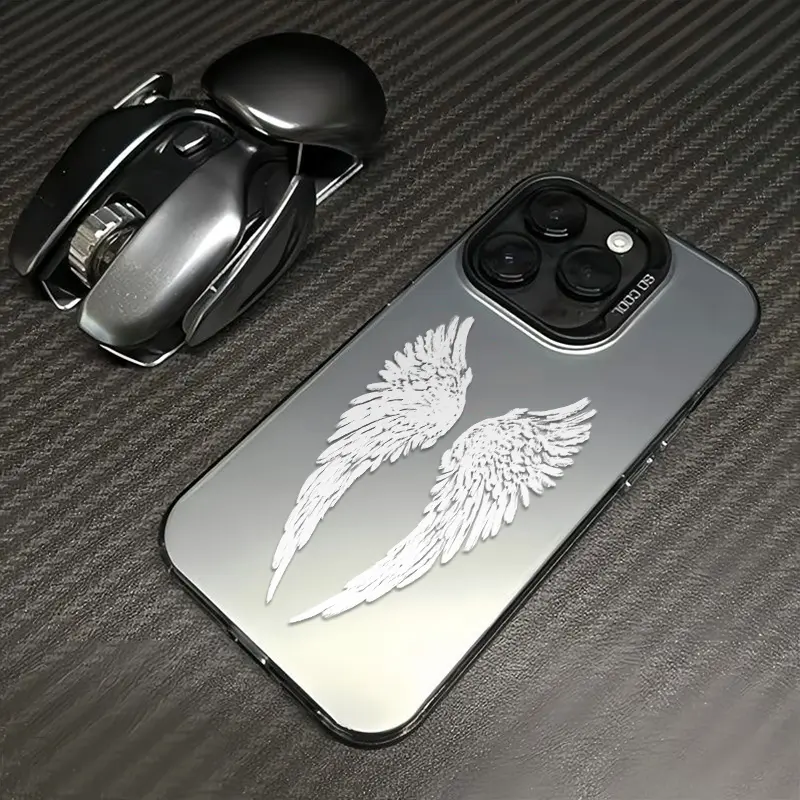Angel Wing Pattern Shockproof Cellphone Case - Skinny, Sleek, Simple, Durable, Lightweight Non-Slip Full Coverage Protection Accessory for iPhone 17,16,15,14,13,12,11,X,XS,XSMAX,XR,8,7, Accessories, Iphone 15