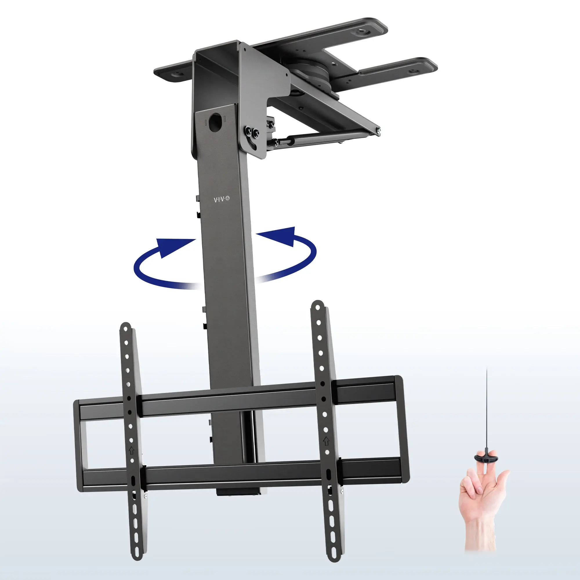 Swiveling Manual Flip-Down Ceiling TV Mount Bracket, Compatible with 40" to 70" Screens