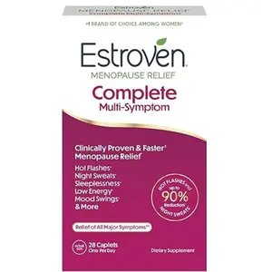 Estroven Complete Multi-Symptom Menopause Supplement for Women, 28 Ct., Clinically Proven Ingredient Provide Menopause Relief & Night Sweats & Hot Flash Relief* Drug-Free & Non-GMO