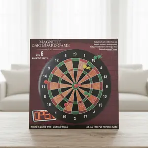 Kids Safe Magnetic Dartboard Game Set with 6 Darts 16 Inch Diameter 20 Points Wall Safe Indoor Play Perfect for Family Fun