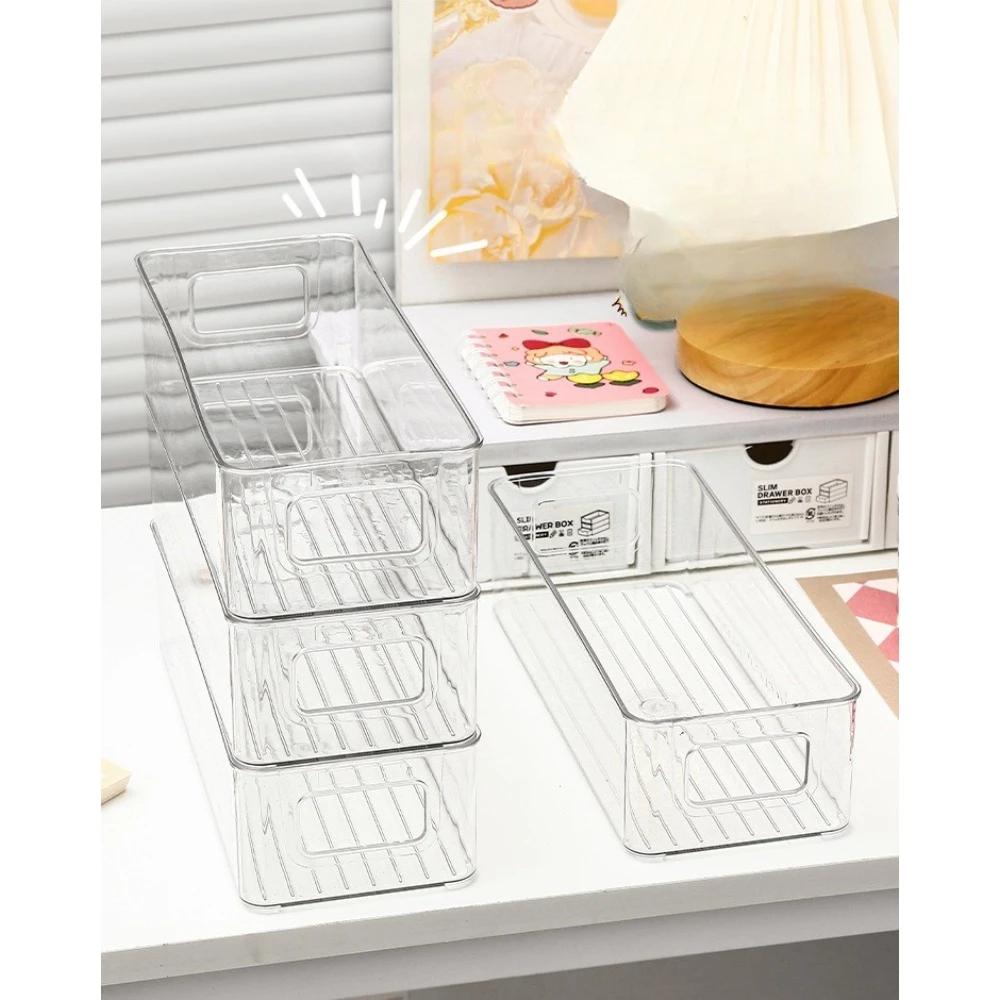 Wardrobe long rectangular transparent storage box, household clothes, socks, and underwear organizer, drawer divider, classification storage