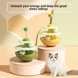Cat Toy Tumble Toy Cat Spinning Wheel Self-Entertaining Cat Ball Cat Teaser Wand Boredom Buster Kitten Toy Ball