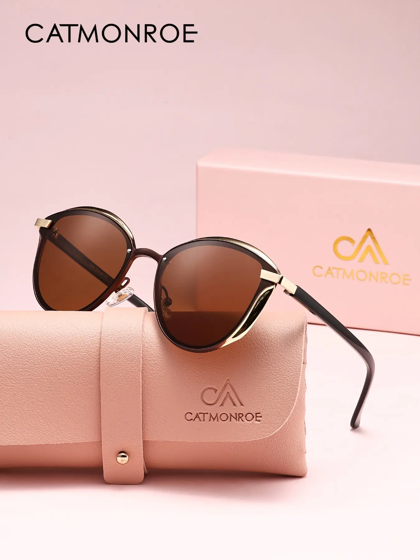 CATMONROE Vacation Style Polarized Sunglasses TAC Lenses Cat Eye Frame Street Photography Hiking UV Protection Reduces Glare Unisex, Trendy Fashion Shades, Trendy Casual Sunglasses