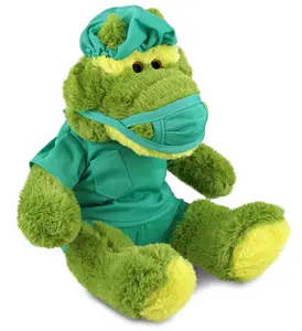 DOLLIBU Medical Theme Polyester Stuffed Alligator - Super Soft Plush Sitting Green Alligator in Doctor Outfit, Suitable for Ages 0+