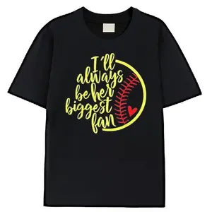 I'll Always Be Her Biggest Fan Mothers Day Gift Softball Mom T-ShirtSame style for men and women 100% Premium Cotton T-Shirt