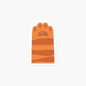 Ginger Striped Cat Paw Sticker