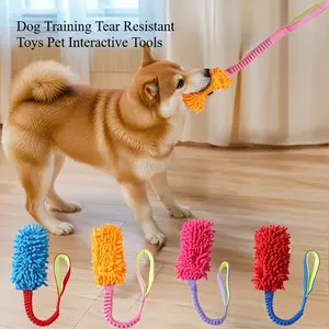 Dog Training Anti-tear Pulling Rope Toy Pet Plush Grinding Teeth Bite-resistant Toy Colorful Rope Ball Dog Interactive PuzzleToy
