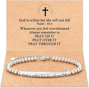 Religious Gift for Her God is Within Her She Will Not Fall Bible Verse Bracelet Gift for Her on Christmas