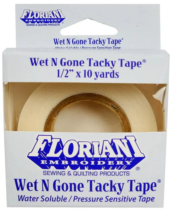 Floriani Wet N Gone Tacky Embroidery Stabilizer tape – 1/2" x 10 yd
