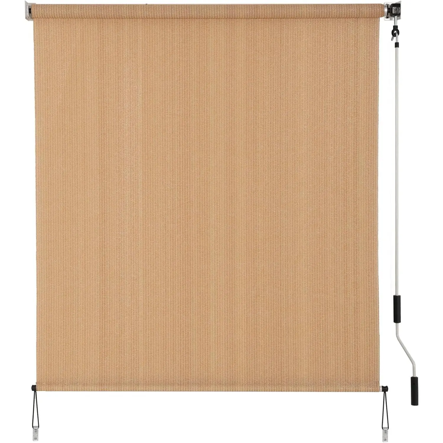 Outdoor Sunshade Roller Shade 4'W x 6'H (48" Wx72 H), Exterior Cordless Roll Up Shades Blinds, UV Protection Shade Cloth with Crank Operation for Outside Windows Patio Porch Gazebo, Walnut