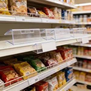 20set include 20pcs transparent Removable Clips+20pcs white tags,Clear Plastic Shelf Label Holders with Blank Tags for Pantry Organization