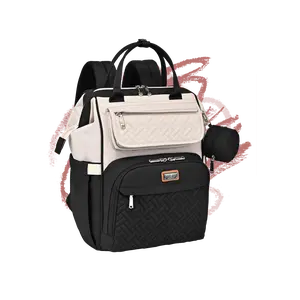 BabbleRoo WideTop Diaper Bag | Multifunction Nappy Changing Bag with Changing Pad | Stroller Straps & Pacifier Case | Unisex Stylish Travel Back Pack for Moms & Dads