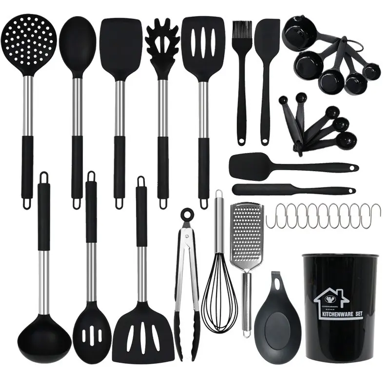 12-Piece Non-Stick Silicone Cooking Tool Set, Heat Resistant Baking Tools, Includes Whisk & Spatula, Stainless Steel Tube, Chef Essential, Kitchen Cooking Accessories, Utensils