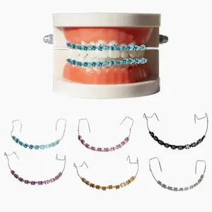 1 Pair Fashion Braces Colorful Temporary Tooth Decoration with Metal Wires Metal Bracket Orthodontic Ligature Ties High Quality