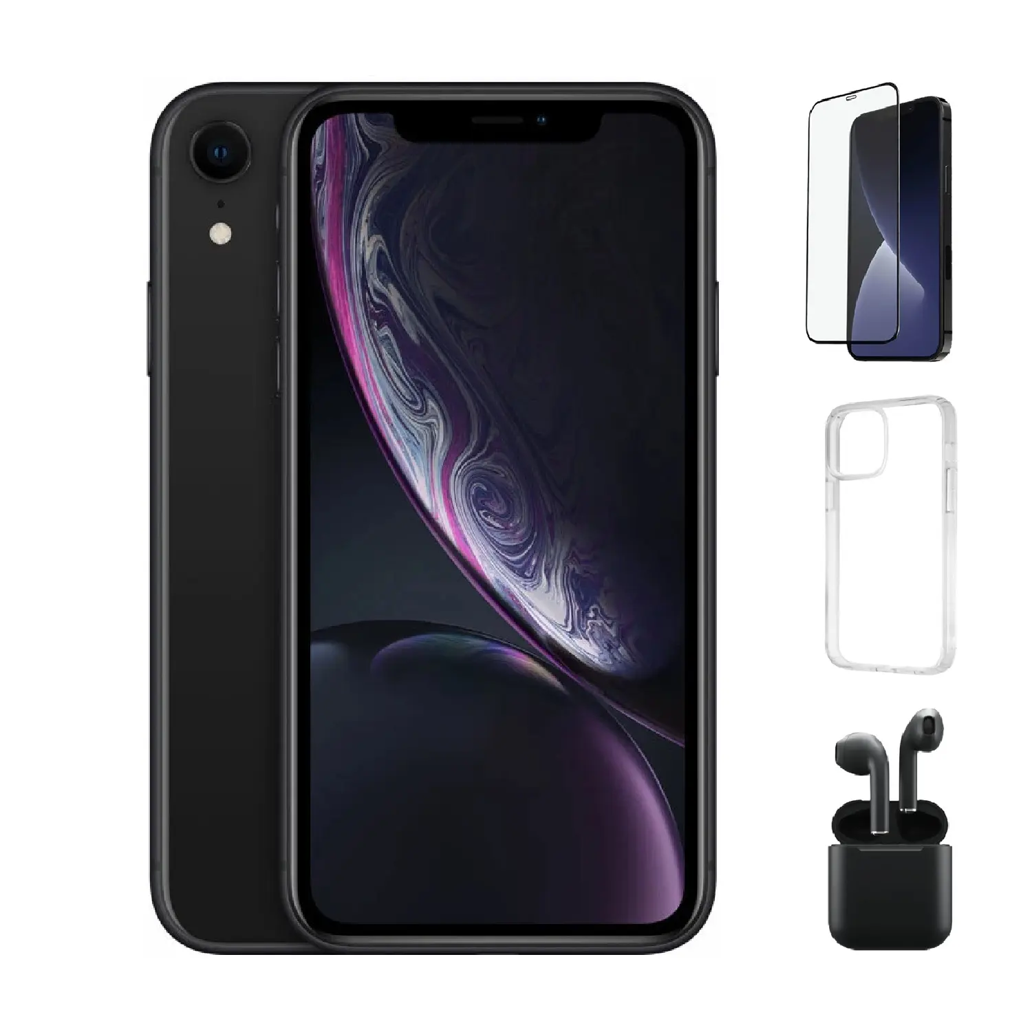 Refurbished iPhone XR (Unlocked)-Good Condition with Case, Wireless Earbuds,Tempered Glass Screen Protector & 1 Year Warranty  A1984