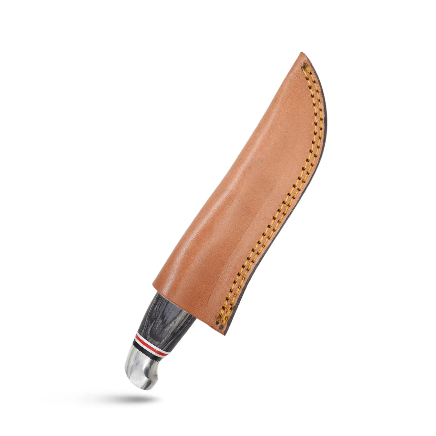 Wild Turkey Handmade 8.5" Upsweep Fixed Blade Knife - Stainless Steel, Frost Wood Handle, Leather Sheath for Camping, Hiking & Sports Outdoor Use, Stainless Steel Blade, Fixed Blade Fixed-Blade Knives