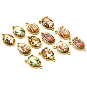 5pcs Stainless Steel Christian Virgin Charms Religious Angel Pendants DIY Making Jewelry Accessories Necklaces Findings