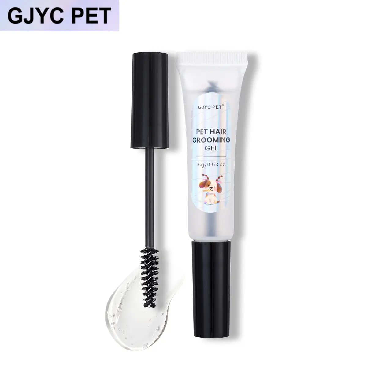 GJYC PET Dog Grooming Gel For Long Hair Breeds - Tame Mats & Tear Stains, Non-Sticky 24HR Hold, Lick-Safe Formula - Yorkie Maltese Shih Tzu 0.53oz Pet Styling Gel