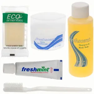 5 Piece Wholesale Hygiene Kits - Travel, Rentals, Homeless - Bulk Case of 96