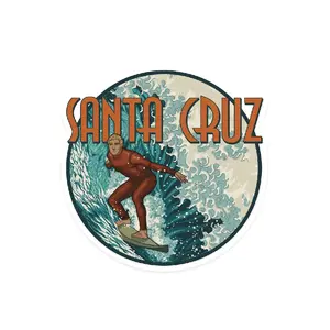 STICKERS Santa Cruz, California, Stylized Surfer