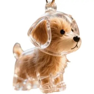 Dog Hair Collector Keychain Charm Memorial Storage Box, Dog Hair Holder Keyring, Dogs Hair Storage Capsules