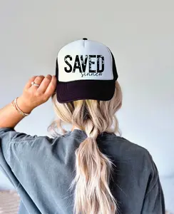 Saved Sinner Unisex Foam Black & White Trucker Hat