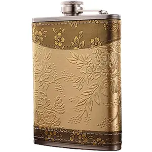 8 oz gold pattern hip flask is suitable for everyone. This is a personalized, vintage style, leak-proof pocket hip flask, perfect for men/women to use in mountaineering, camping, barbecue, bar party