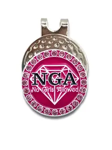NGA Pink Vibes Ball Marker & Hat Clip - 70's Doll Energy with Sparkling Pink Crystals & Magnetic Clip for Game-Day Fun