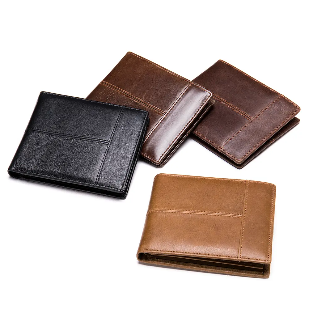 Men's Vintage Genuine Leather Bifold Wallet - RFID Blocking, High-Capacity Cowhide Card Slots, Coin Pocket - Ideal EDC for Fathers, Husbands - Suitable for Business, Casual Settings