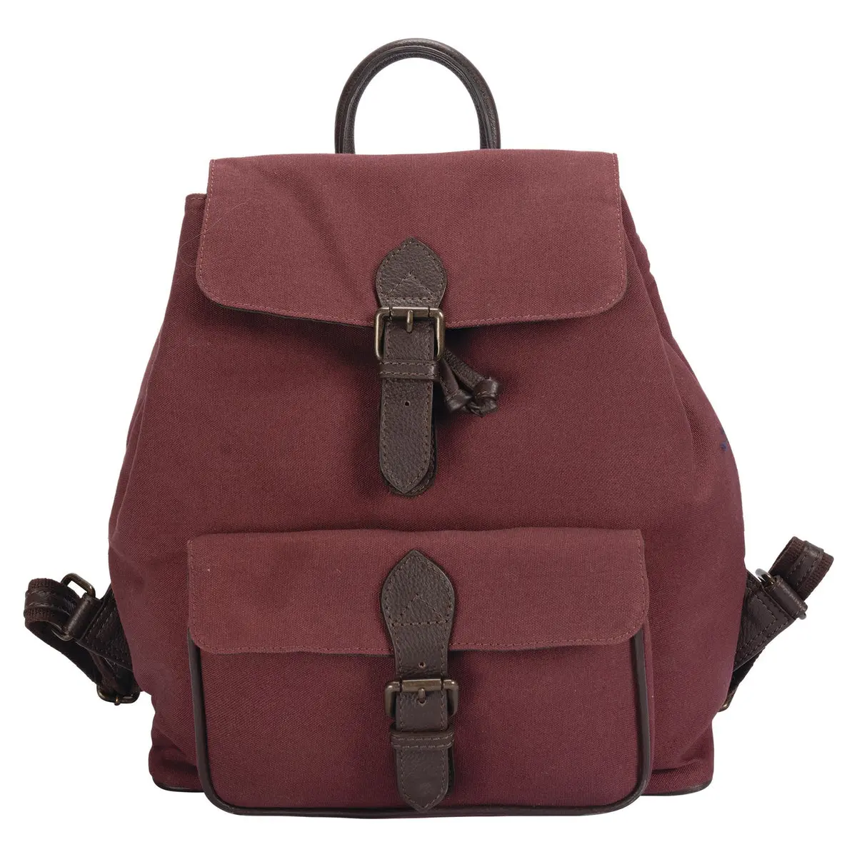 Vintage Canvas Drawstring Backpack with Brown Leather Details, Heavy-Duty Equestrian Bag with Quick Clip for Barn & Show Awards, 14 X 12 1/2 X 6 1/2 Inch, Classic, Daily Farm Life, Casual