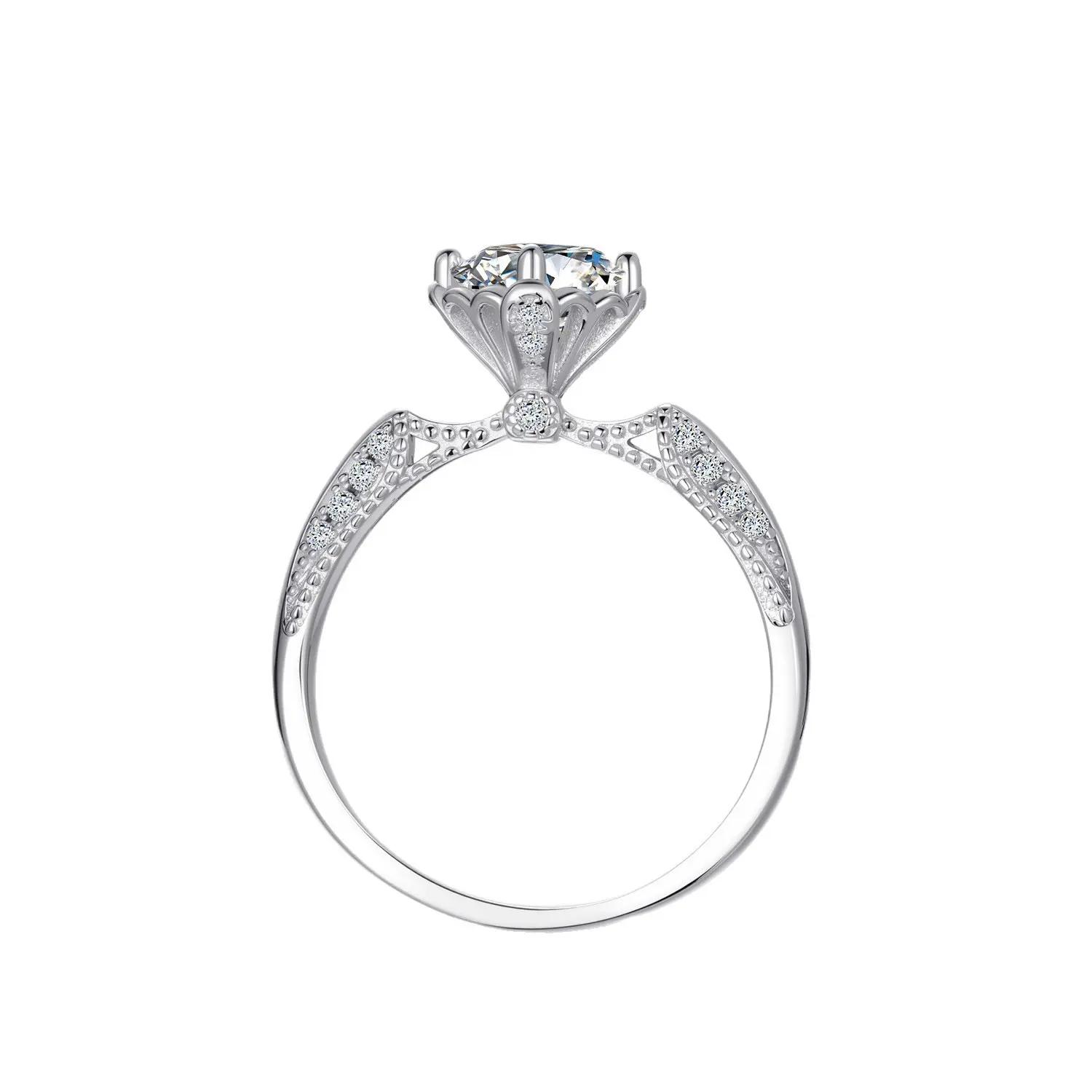 [EVA Jewelry] Bat Wings 925 Sterling Silver Synthetic Moissanite Ring