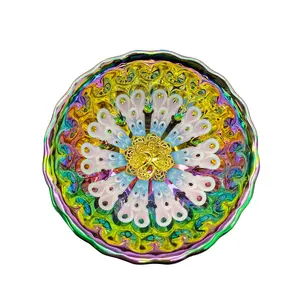 Luminous Iridescent Peacock Feather Jianzhan Cup Handcrafted Porcelain Rainbow Colors Glows Green in Dark Special Live Link Only