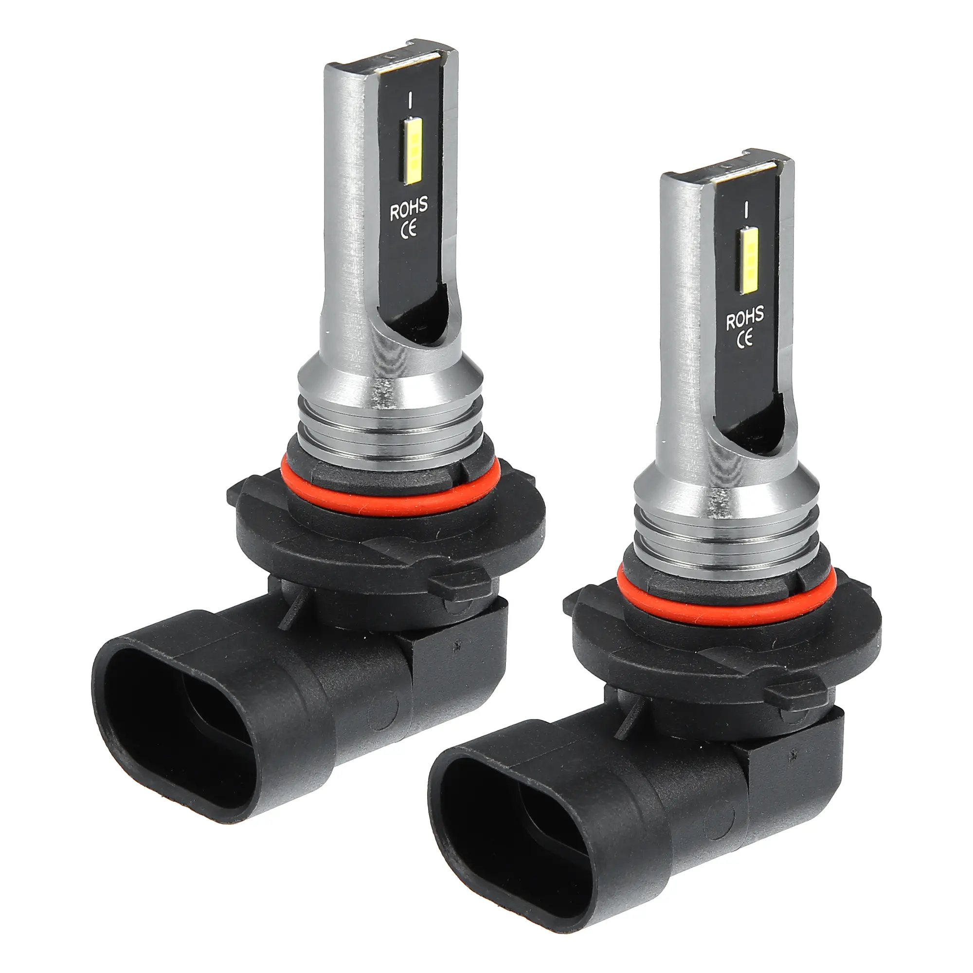 9006 LED Fog Lights Bulbs, 6000K Cool White, 80W Power, CSP Chips, Waterproof DRL Lamp, Aluminum White, Set of 2