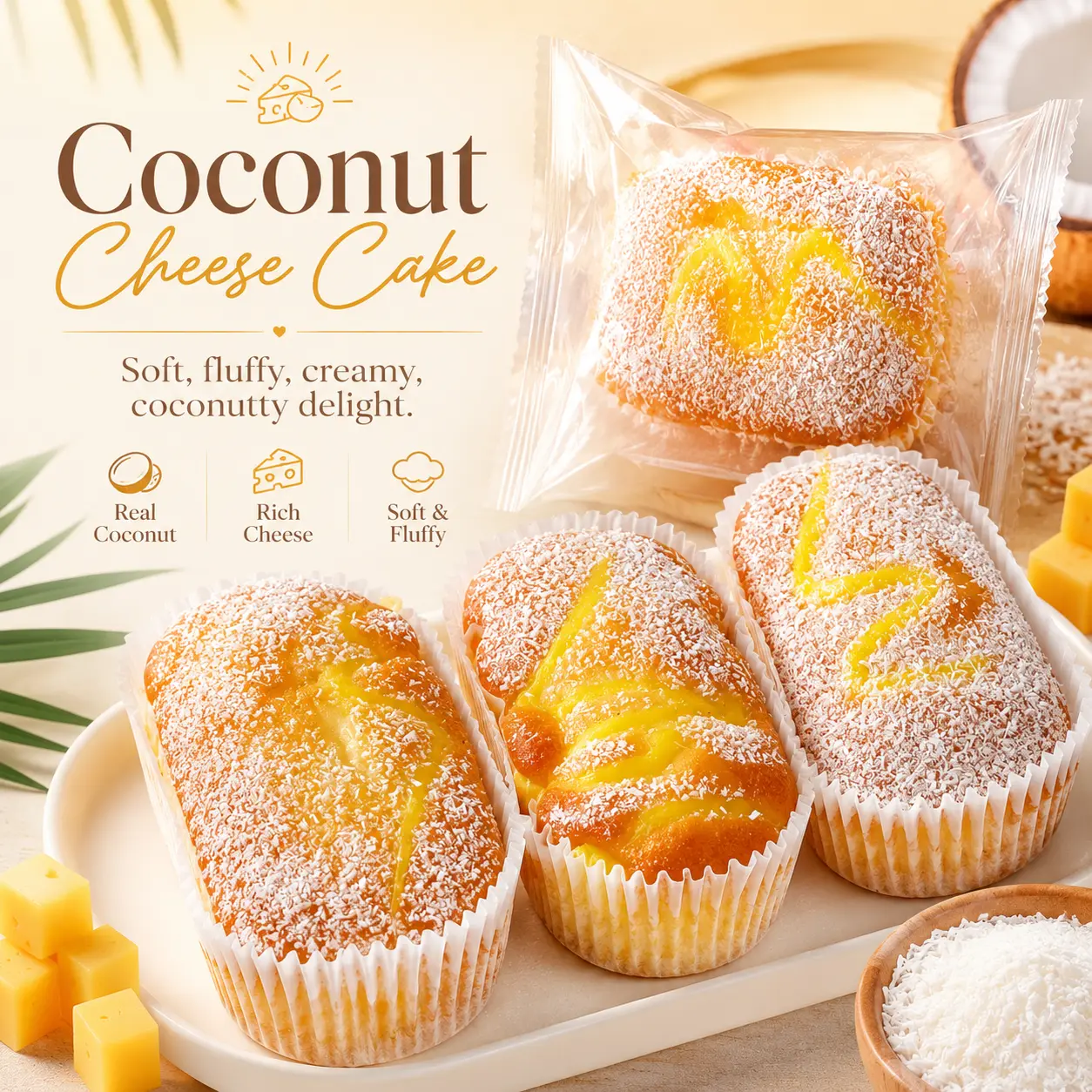 Toasted Coconut Cheesecake – Creamy, Buttery & Loaded with Coconut Flakes Dessert Snack Baking Treat Bakery Goods
