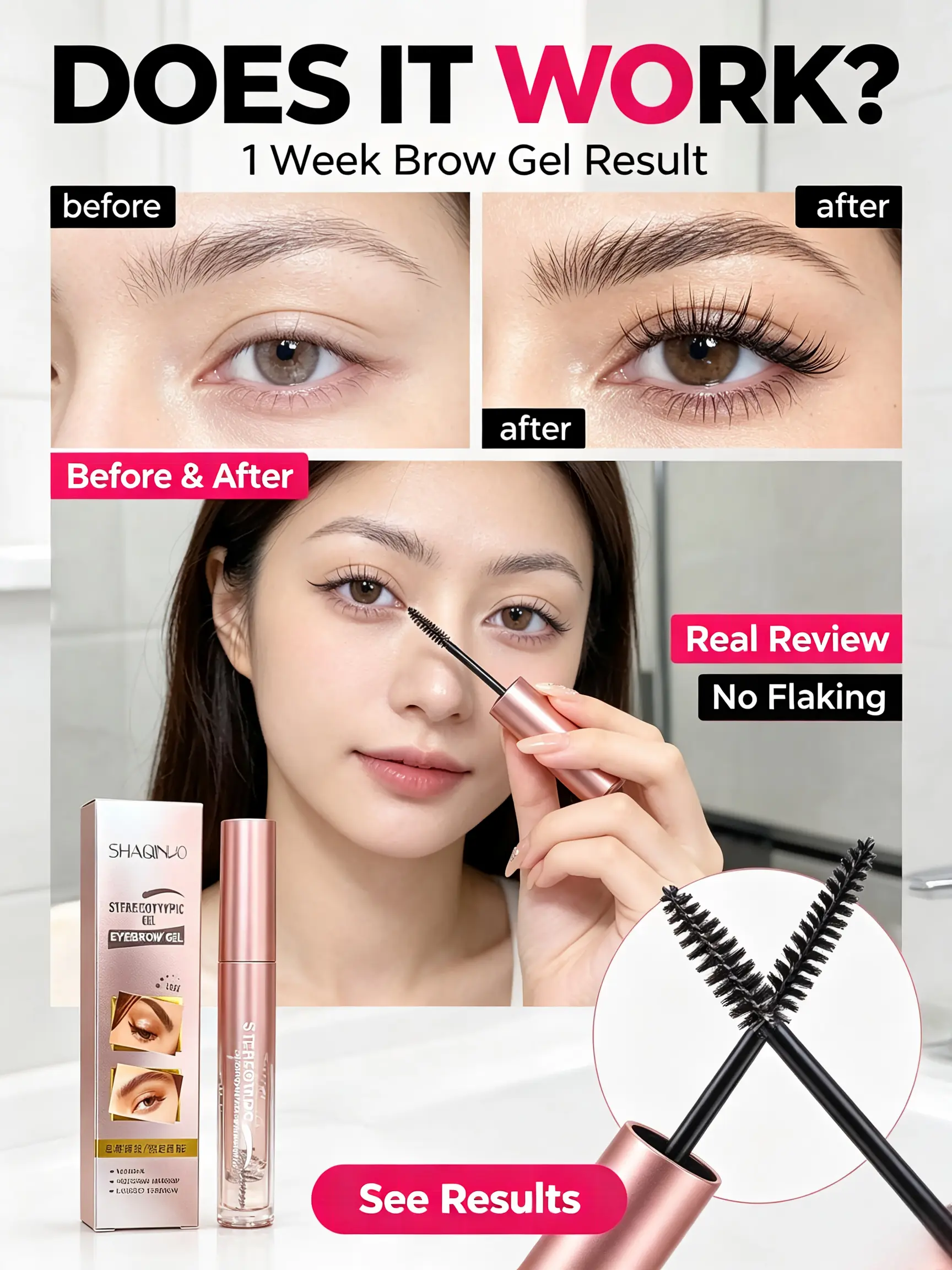 Clear Eyebrow Styling Gel, Long Lasting Brow Fix Gel, Natural Wild Eyebrow Shaping Soap for Fluffy Brow Look, Waterproof Eyebrow Setting Gel for Daily Makeup