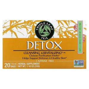 Triple Leaf Tea Detox, Caffeine Free, 20 Tea Bags, 1.16 oz (33 g)