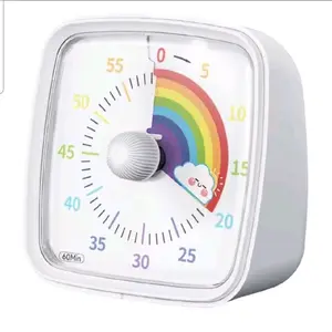 Secura 60-Minute Visual Timer for Kids, Classroom Countdown Timer with 'Rainbow' Pattern, Timer Management Tool for Kitchen, School, Office