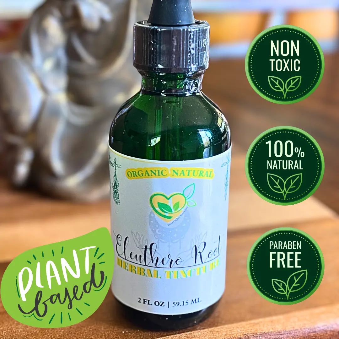 Eleuthero Root Tincture (Siberian Ginseng) - 2 oz | Organic Liquid Herbal Drops for Energy, Focus & Stress Relief Libido