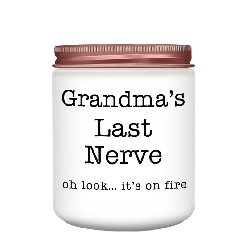 Gifts for Grandma from Granddaughter Grandson, Christmas, Birthday, Mother and Grandparents Day, Lavender Scented Candles, Aroma Candle, Relaxing Pressure Candles, Grandma’s Last Nerve